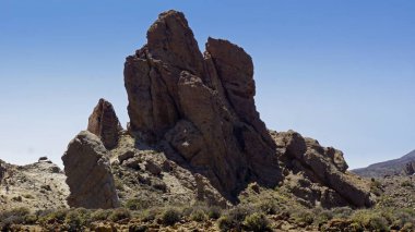 Teide parkta büyük kaya oluşumları 