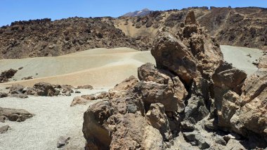 teide yanardağ üzerinde kaba volkanik landscpae