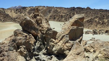 teide yanardağ üzerinde kaba volkanik landscpae