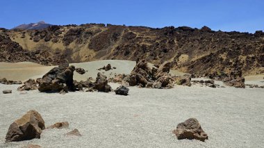 teide yanardağ üzerinde kaba volkanik landscpae