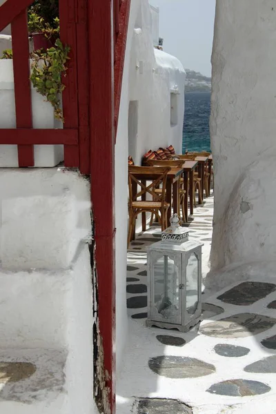 Pueblo griego en la isla de mykonos —  Fotos de Stock