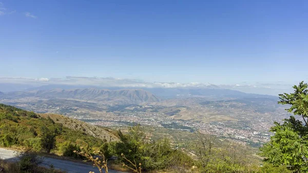 Vista panorâmica sobre macedonians capitol skopje — Fotografia de Stock