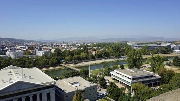 Blick über Skopje von der Festung — Stockfoto