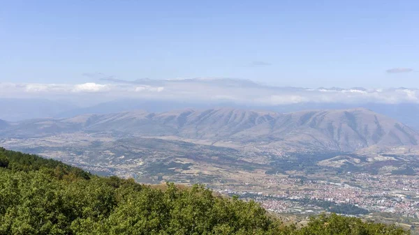 Γραφική θέα πάνω από μακεδόνες capitol skopje — Φωτογραφία Αρχείου