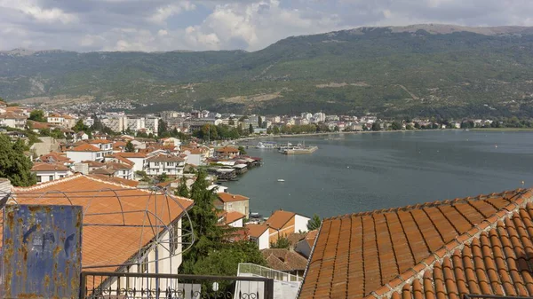 Ohrid Village e Ohrid Lake nella Macedonia del Nord — Foto Stock