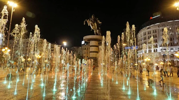 Water fountains of skopje — Stock Photo, Image