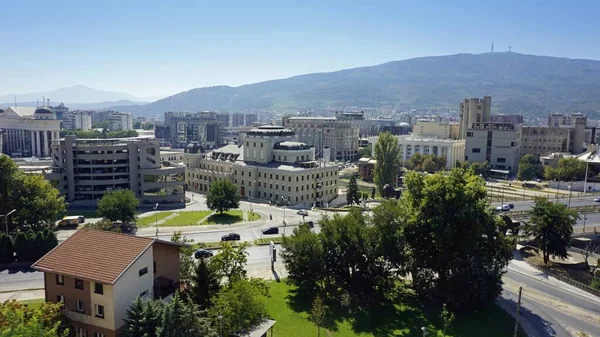 Vista sobre Skopje desde la fortaleza — Foto de Stock