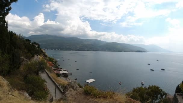 Ohrid Macedonia Circa Septiembre 2019 Iglesia Cristiana Jovan Kaneo Lago — Vídeo de stock