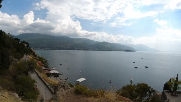 Ohrid Makedonie Kolem Září 2019 Křesťanský Kostel Jovan Kaneo Jezera — Stock video