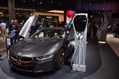 Frankfurt, Almanya, 10 Eylül 2019: Bmw i8 Coupe Iaa 2019