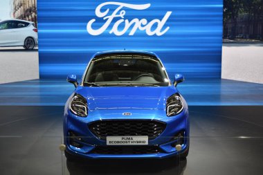 Frankfurt, Almanya, Eylül 09-2019: Ford Puma Ecoboost Hybrid Iaa 2019
