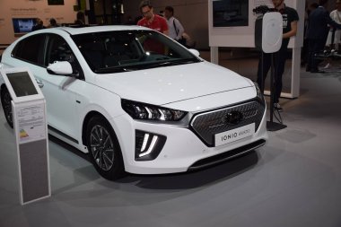 Frankfurt, Almanya, Eylül 09-2019: Hyundai Ioniq Electro Iaa 2019