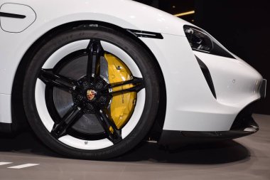 Frankfurt, Almanya, 10 Eylül 2019: Porsche Taycan Turbo S Iaa 2019