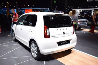 Frankfurt, Almanya, 10 Eylül 2019: Skoda Citigo e iv 2019