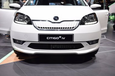 Frankfurt, Almanya, 10 Eylül 2019: Skoda Citigo e iv 2019