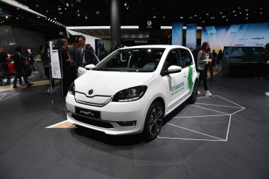 Frankfurt, Almanya, 10 Eylül 2019: Skoda Citigo e iv 2019