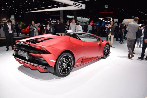 Frankfurt, Germany, September 09-2019: Lamborghini Huracan Evo Spyder IAA 2019 — Stock Photo, Image