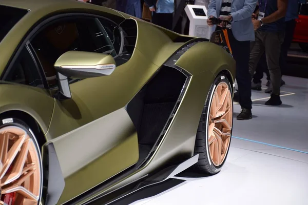 Frankfurt, Alemanha, 10-2019 de setembro: Lamborghini Sian FKP 37 IAA 2019 — Fotografia de Stock