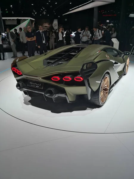 Frankfurt, Germany, September 10-2019: Lamborghini Sian FKP 37 IAA 2019 — Stock Photo, Image