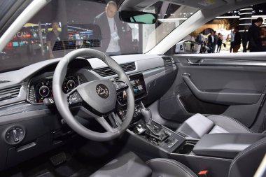 Frankfurt, Almanya, 10-2019: Skoda Superb Combi iv I aa 2019