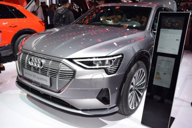 Frankfurt, Almanya, 10 Eylül 2019: Audi e-tron 55 quattro Iaa 2019