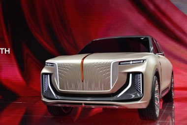 Frankfurt, Almanya, 12 Eylül 2019: Hongqi E115 SUv kavramı Iaa 2019