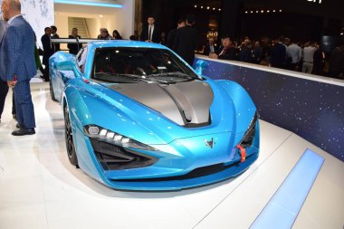 Cenevre, İsviçre - 04 Mart 2019: Arcfox Gt Race Edition - Cenevre Uluslararası Otomobil Fuarı 2019