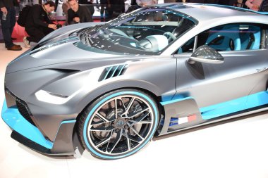 Cenevre, İsviçre - 04 Mart 2019: Bugatti Divo - Cenevre Uluslararası Otomobil Fuarı 2019