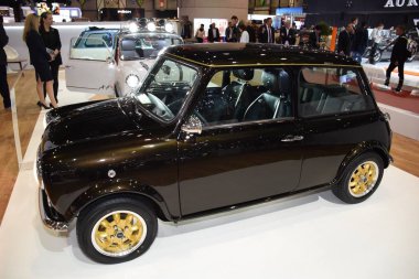 Cenevre, İsviçre - 4 Mart 2019: David Brown Mini Remaster - Cenevre Uluslararası Otomobil Fuarı 2019