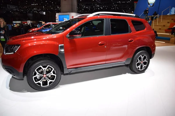 Ginebra, Suiza - 05 de marzo de 2019: Dacia Duster - Salón Internacional del Automóvil de Ginebra 2019 — Foto de Stock