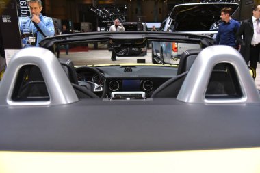 Cenevre, İsviçre - Mart 06, 2019: Mercedes-Benz Slc 300 Final Edition - Cenevre Uluslararası Otomobil Fuarı 2019