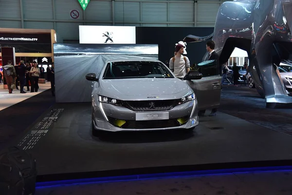 Ženeva, Švýcarsko - 5. března 2019: Peugeot 508 - Ženeva Mezinárodní autosalon 2019 — Stock fotografie