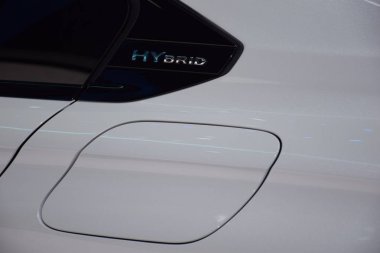 Cenevre, İsviçre - 05 Mart 2019: Peugeot 508 Hybrid - Cenevre Uluslararası Otomobil Fuarı 2019