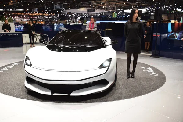 Genebra, Suíça - 05 de março de 2019: Pininfarina Battista - Salão Internacional do Automóvel de Genebra 2019 — Fotografia de Stock