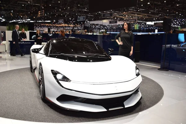 Ginebra, Suiza - 05 de marzo de 2019: Pininfarina Battista - Salón Internacional del Automóvil de Ginebra 2019 — Foto de Stock