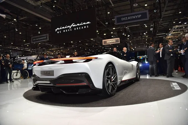 Ginebra, Suiza - 05 de marzo de 2019: Pininfarina Battista - Salón Internacional del Automóvil de Ginebra 2019 — Foto de Stock