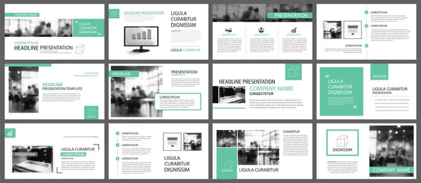 Grüne Präsentationsvorlagen Für Folieninfografik Elemente Hintergrund Verwendung Für Geschäftsbericht Flyer — Stockvektor