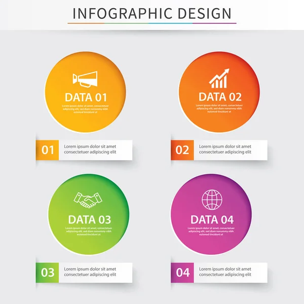 Infographics Κύκλος Χαρτί Πρότυπο Δεδομένων Εικονογράφηση Διάνυσμα Φόντο Μπορεί Χρησιμοποιηθεί — Διανυσματικό Αρχείο