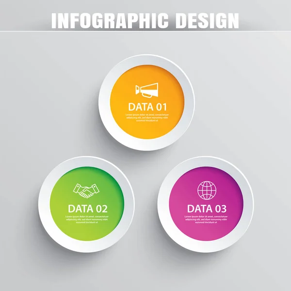 Papel Circular Infografía Con Plantillas Datos Vector Ilustración Fondo Abstracto — Archivo Imágenes Vectoriales