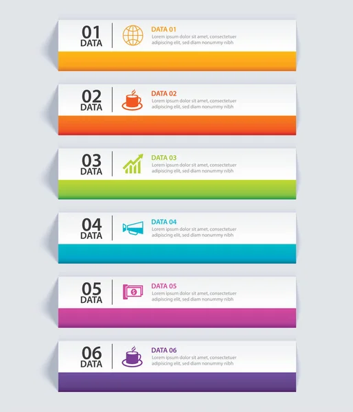 Onglet Infographie Dans Index Papier Horizontal Avec Modèles Données Illustration — Image vectorielle