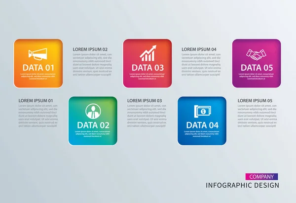 Infografik Quadratisches Papier Mit Datenvorlagen Vektor Illustration Abstrakten Hintergrund Kann — Stockvektor