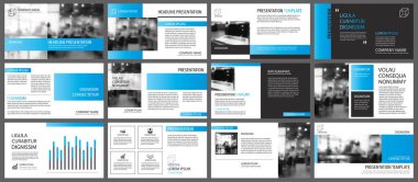 Mavi ve beyaz arka plan üzerinde slayt Infographic için öğe. Sunu şablonu. İş faaliyet raporu, el ilanı, Kurumsal Pazarlama, broşür, reklam, broşür, modern tarz için kullanın.