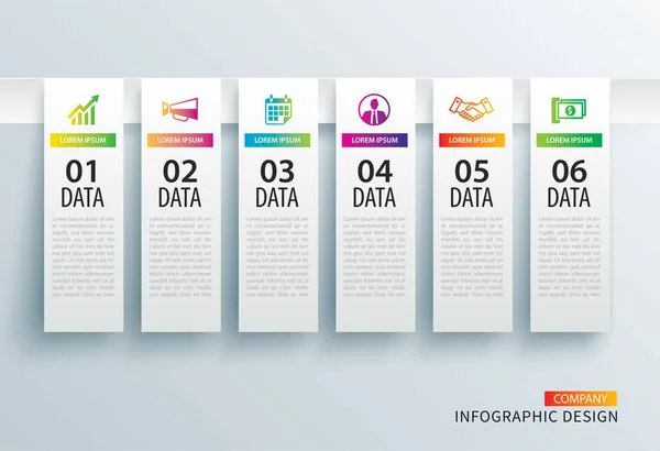 Pestaña Infografías Índice Papel Vertical Con Plantillas Datos Vector Ilustración — Archivo Imágenes Vectoriales