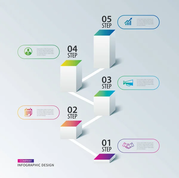 Infografik Box Quadrat Mit Daten Timeline Vorlage Vektor Illustration Abstrakten — Stockvektor