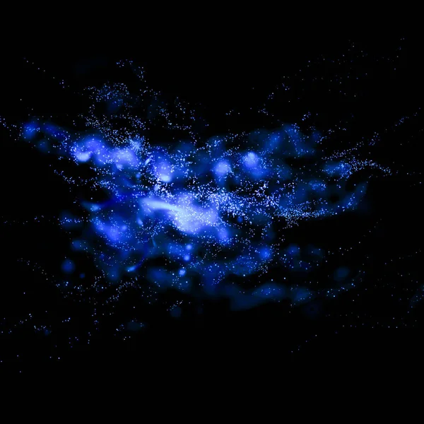 Blu Scintillante Bokeh Stella Polvere Magica Sullo Sfondo Particelle Vostro — Foto Stock