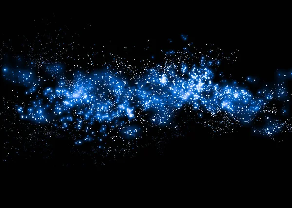 Polvo Mágico Azul Brillante Bokeh Star Fondo Partículas Para Producto —  Fotos de Stock