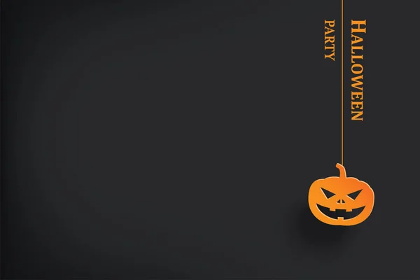 Invitation Fête Halloween Avec Citrouille Suspendue Arrière Plan Sombre Modèle — Image vectorielle