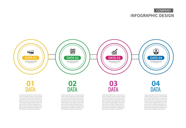 Infografías Círculo Delgada Línea Con Plantilla Datos Vector Ilustración Fondo — Archivo Imágenes Vectoriales