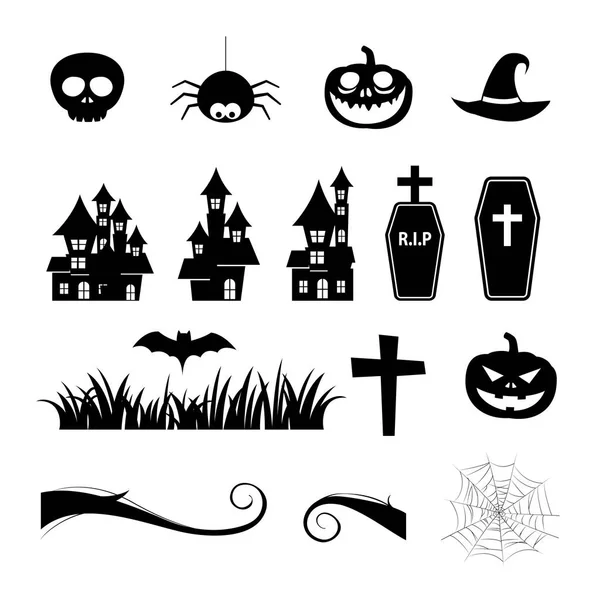 Halloween Vector Pictogrammenset — Stockvector