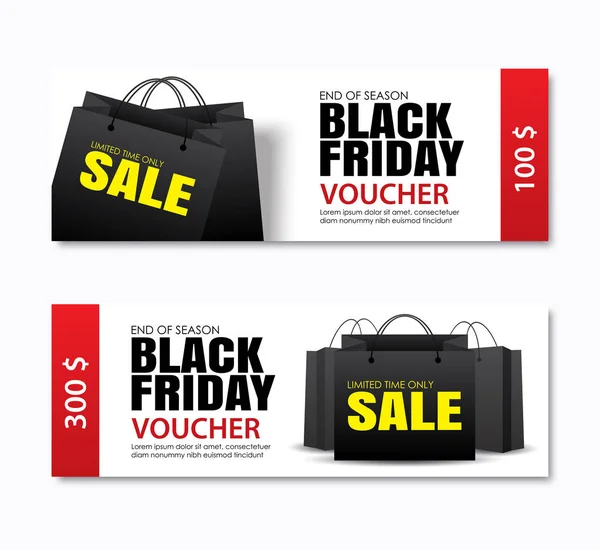 Black friday sale shopping bag cover and web banner design template. Use for poster, flyer, discount, shopping, promotion, advertising.